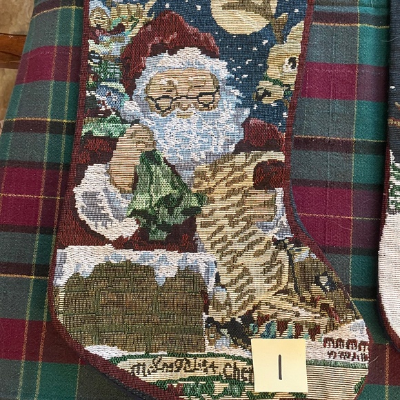 Woven Christmas stockings with hanger loop 5/$15 great for wine bags - Picture 3 of 15